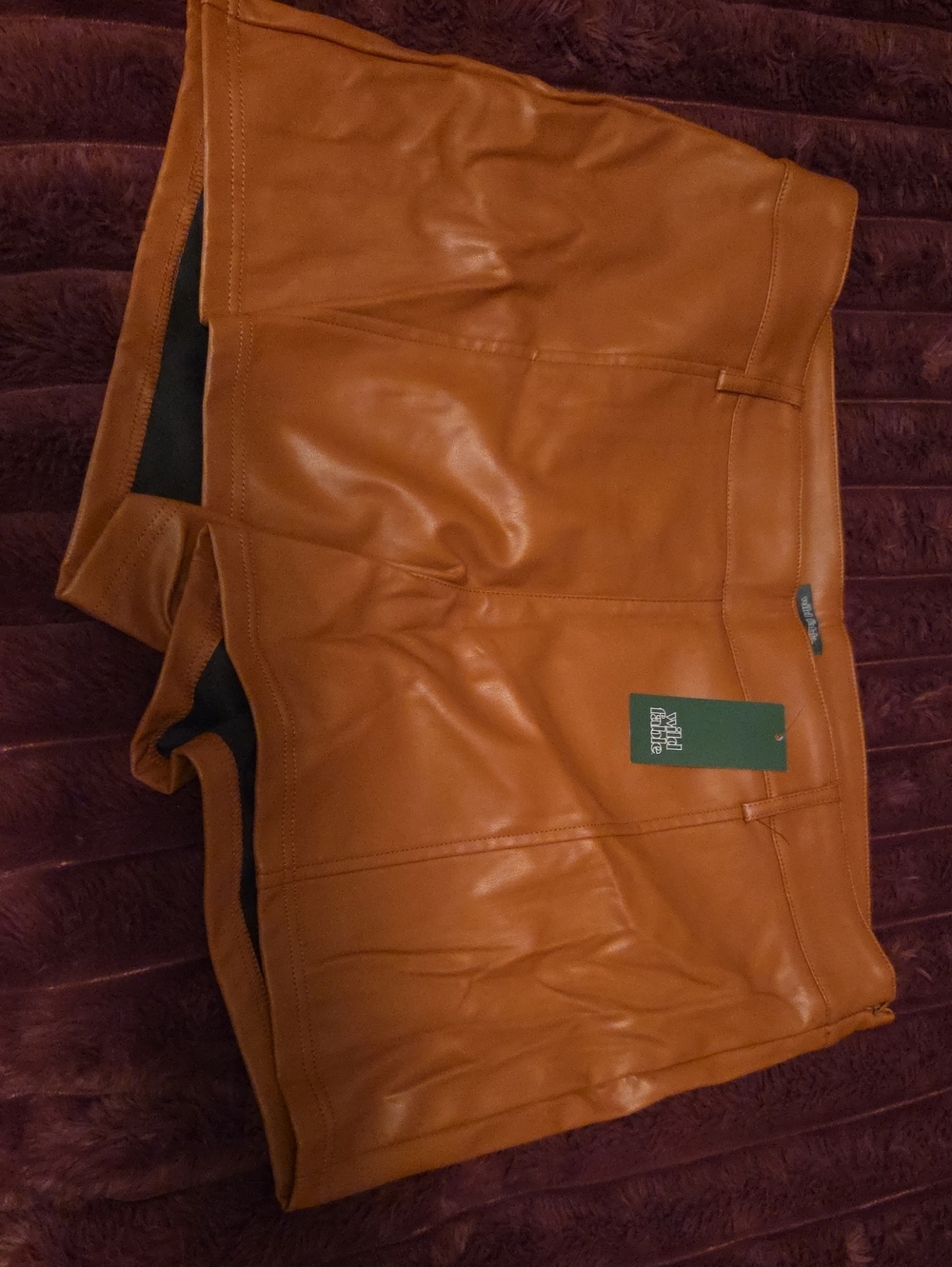 wild fable Women's Faux Leather Tan Shorts